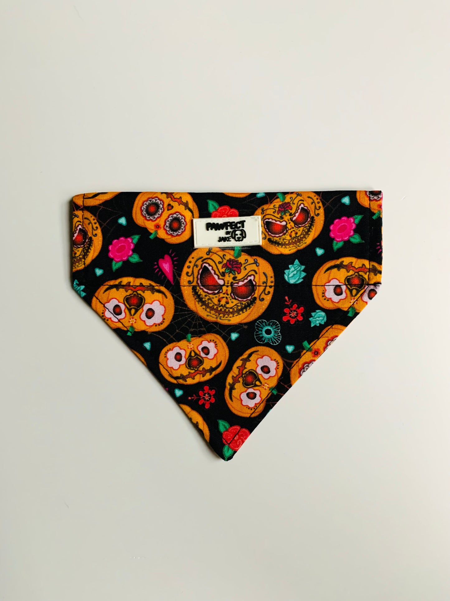 Spooky pumkin orange slip on bandana