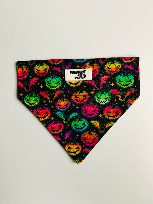 Scary pumpkin bat slip on bandana